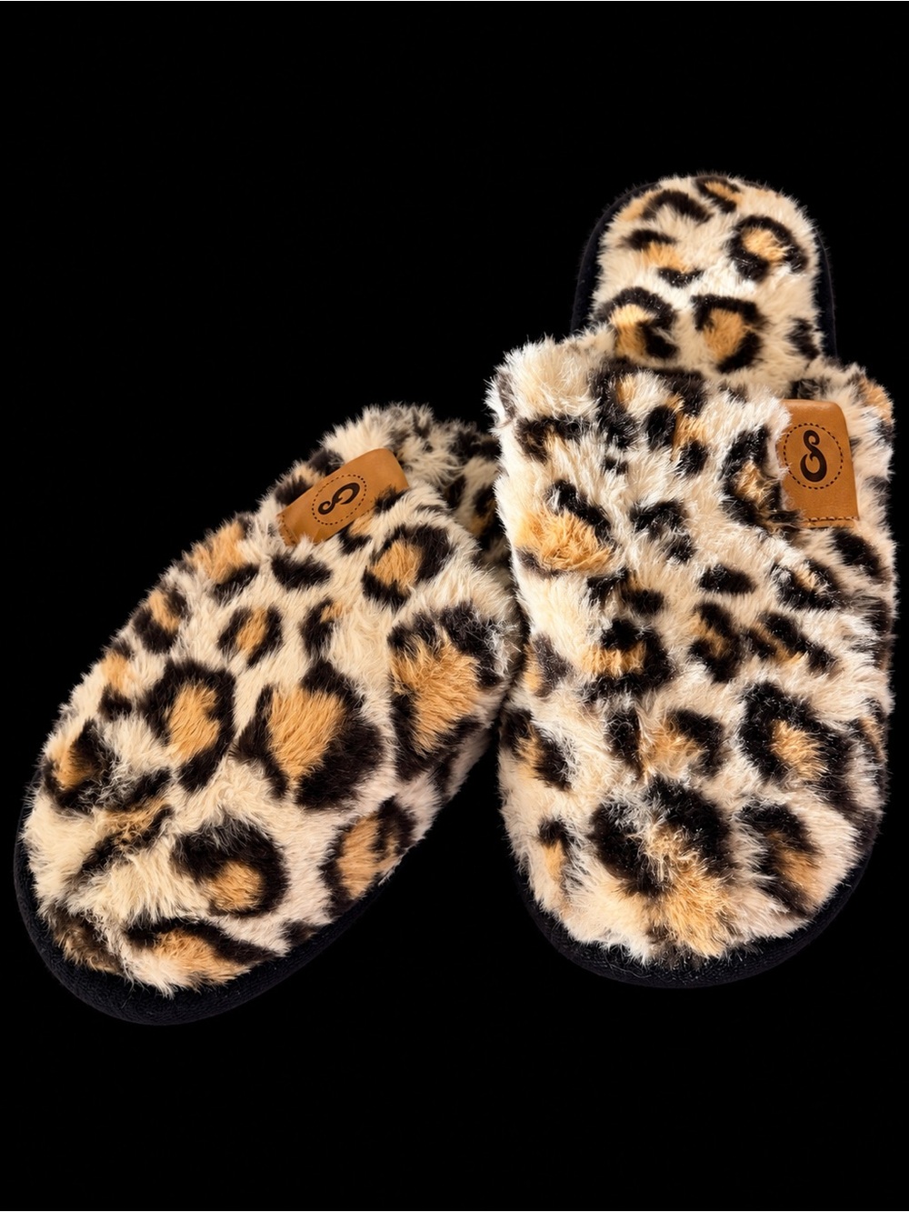 Cozy Leopard Faux-Fur Slide Slippers Size 10